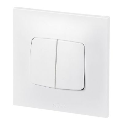 Double interrupteur ou va-et-vient Legrand Neptune 0 913 21 coloris blanc 10 A