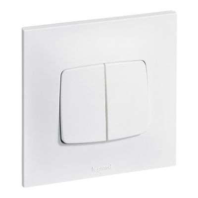 Double interrupteur ou va-et-vient Legrand Neptune 0 913 21 coloris blanc 10 A