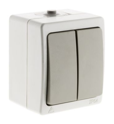 Double interrupteur va-et-vient IP54 10A - Zenitech