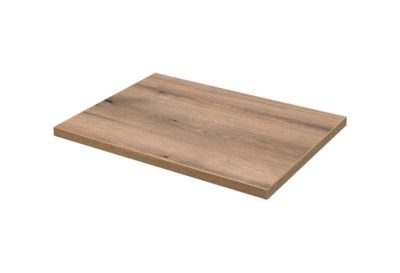 Double meuble de salle de bain à suspendre ICONIC CASHEMIRE 120 cm avec le plan 140 cm et l'extension 20 cm chêne evoke