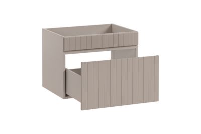 Double meuble de salle de bain à suspendre ICONIC CASHEMIRE 120 cm avec le plan 140 cm et l'extension 20 cm chêne evoke