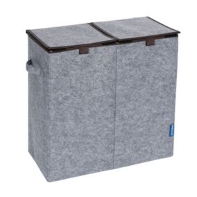 Double panier à linge en feutrine Scandi - L. 52 x H. 54 cm