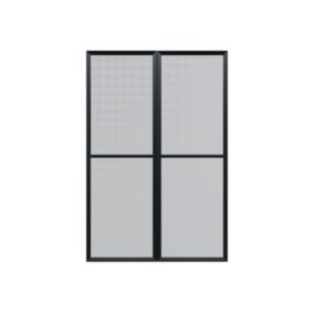 Moustiquaire fenêtre cadre extensible (H50 x L 70 / 130 cm) Blanc et gris -  Rideau / Voilage / Store - Eminza