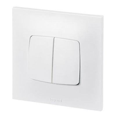 Double poussoir Legrand Neptune Blanc