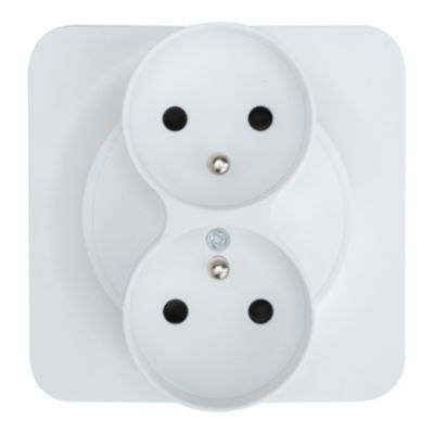 Double prise avec terre Jacobsen Espen blanc composable