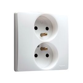 Double Prise De Courant Avec Terre Legrand Niloe Blanc Éclat - Neuf, Pour Installation électrique