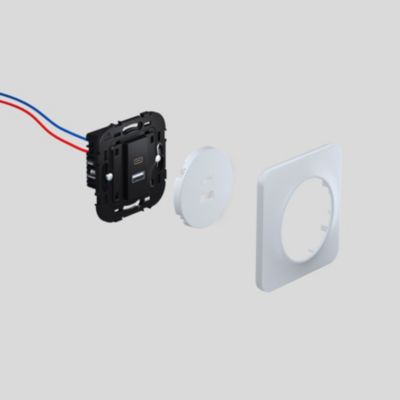 Double prise USB-A+C Jacobsen Kennet blanc complet main image 1