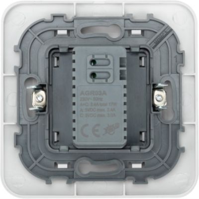 Double prise USB-A+C Jacobsen Kennet blanc complet
