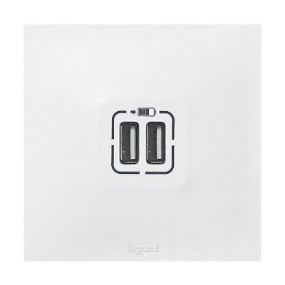 Double prise USB Legrand Neptune Blanc mat