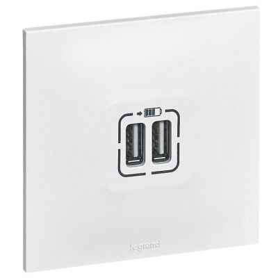 Double prise USB Legrand Neptune Blanc mat