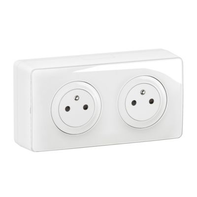Mécanisme de prise 2 prises 2 pôles+terre pré-câblées Legrand Céliane