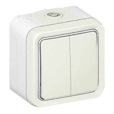 Double va et vient complet Legrand Plexo saillie blanc
