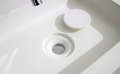 Double Vasque murale fonte minérale Blanc mat avec bonde + console salle de bain noire mat (111x45x25cm), 111x45x12 cm, BA8014