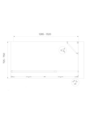 Douche angulaire avec ouverture vers l'intérieur pliante et paroi fixe latérale réversible - 72,5 - 75 Fixe x Porte 128,5 - 132