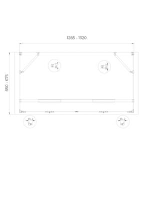 Douche avec ouverture vers l'intérieur pliante et 2 parois fixes latérales - 65-67,5 Fixes x Porte 128,5-132