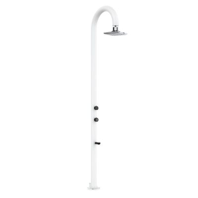 Douche blanche en alu avec LED eau chaudefroide et lavepieds