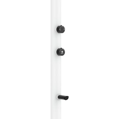 Douche blanche en alu avec LED eau chaudefroide et lavepieds