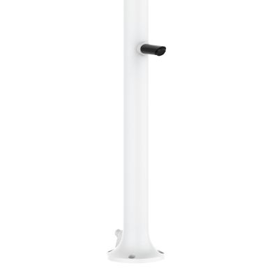 Douche blanche en alu avec LED eau chaudefroide et lavepieds