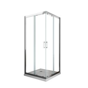 Douche de 6 mm angulaire carrè avec profil chromé- 70 x 70