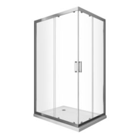 Douche de 6 mm angulaire rectangulaire avec profil chromé- 70 x 100