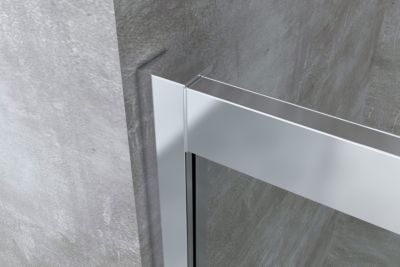 Douche de 6 mm avec deux parois fixes et une overture coulissante H.190 - 72,5-75 fixes x 133-138 overture centrale