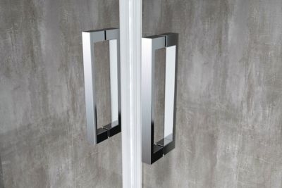 Douche de 6 mm avec deux parois fixes et une overture coulissante H.190 - 72,5-75 fixes x 133-138 overture centrale