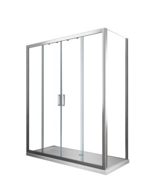 Douche de 6 mm avec un mur fixe et portes ouverture centrale H.190 receveur de douche 65-67,5 fixe x 203-208 ouverture centrale