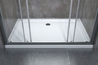 Douche de 6 mm avec un mur fixe et portes ouverture centrale H.190 receveur de douche 65-67,5 fixe x 203-208 ouverture centrale