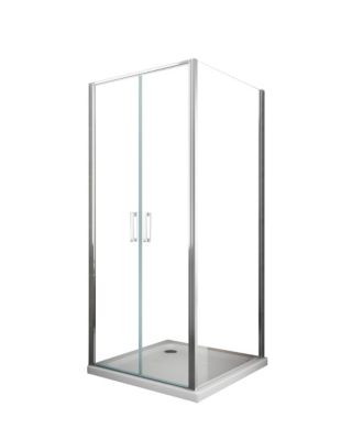 Douche de 6 mm avec un paroi fixe laterale et porte type saloon - 65-67,5 fixe x 67-70 saloon