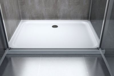 Douche de 6 mm avec un paroi fixe laterale et porte type saloon - 65-67,5 fixe x 67-70 saloon