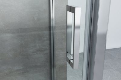 Douche de 6 mmavec 2 parois fixes et 1 porte coulissante - 65-67,5 fixes x 165-170 coulissante