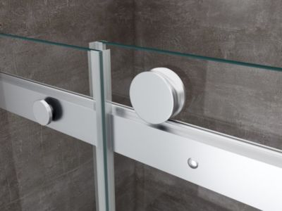 Douche de 8 mm H.190 avec un paroi fixe et une porte coulissante - 80 fixe x 100 coulissante