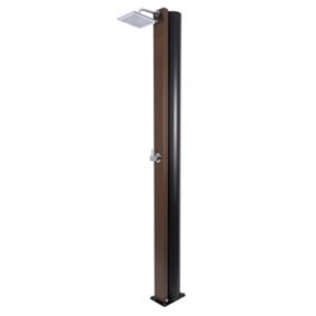 Douche de piscine solaire SQUARE, douche extérieure 40L-Marron rustique-Marron rustique-17.5