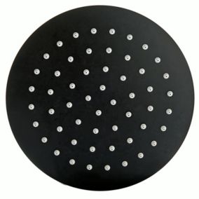 Douche de tête de douche ronde, extra-plate en acier inoxydable DPG2025- 20 cm, noir
