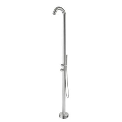 Douche extérieure inox 316L, eau chaude et froide, compatible tuyau de jardin, douchette à main (TS1001)