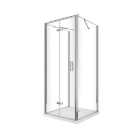 Douche pliante avec ouverture vers l'interieur et deux parois fixes H. 190 - 65-67,5 Fixe - 57,5-60 Porte