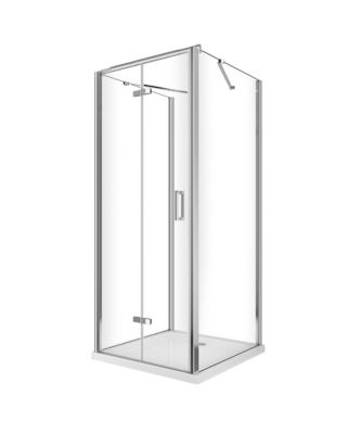 Douche pliante avec ouverture vers l'interieur et deux parois fixes H. 190 - 72,5-75 Fixe - 82,5-85 Porte