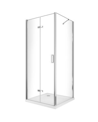 Douche pliante avec ouverture vers l'interieur et un paroi fixe H. 190 - 62,5-65 Fixe - 77,5-80 Porte