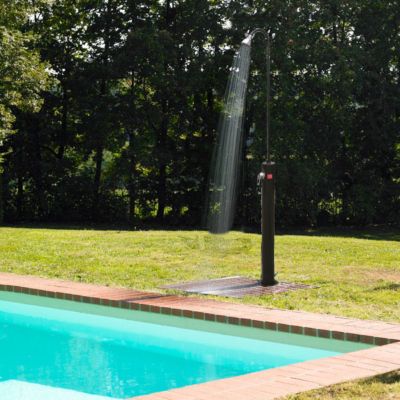 Douche Solaire 10 Litres Piscine Jardin Avec Mitigeur - Installation Exterieure Pour Piscine Et Jardin - Se Raccorde A Un Tuyau