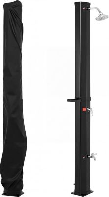 Douche Solaire 60L,Douche Extérieure Verticale avec Pommeau Rotative à 360 Degré,Robinet, Housse Protection,Noir