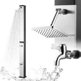 Douche Solaire Couleur Noir/Argent - Douche de Jardin 40L Max. 60C avec Robinet