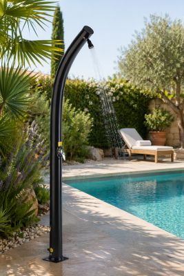 Douche solaire courbée 20L Gré noire