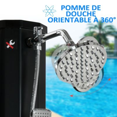 Douche solaire d'extérieur réservoir 35L pression max. 3,5 bar noir