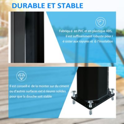 Douche solaire d'extérieur réservoir 35L pression max. 3,5 bar noir