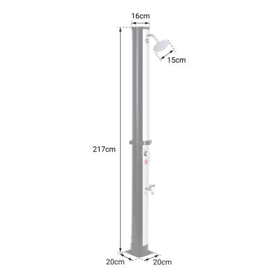 Douche solaire FIDGI noire et argent 35L - HAPPY GARDEN
