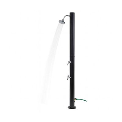 Douche Solaire noire Diam 15cm 20L Chauffe eau Hauteur 217cm 3.5Bar Pommeau et Mitigeur Chromés Douche de Jardin KZ