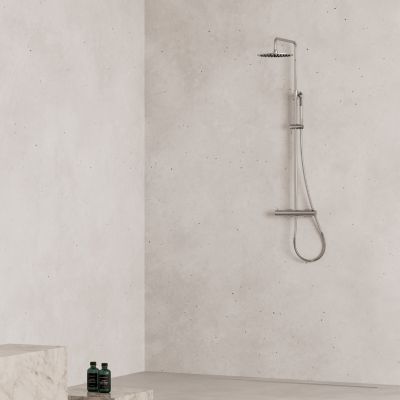 Douche thermosta tique en acier inoxydable 316L finition inox satinee murale