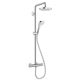 Douche thermostatique Hansgrohe Croma Sélectionnez E 180 avec tête de douche fixe et bras pivotant - Gris