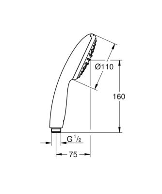 Douchette 1 jet chrome, Grohe Vitalio Start 110