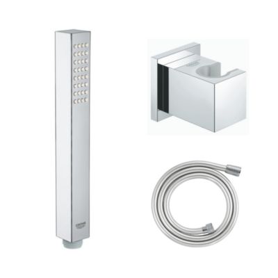 Douchette 1 jet GROHE Vitalio Joy Cube Stick chromé avec flexible 150 et support carré